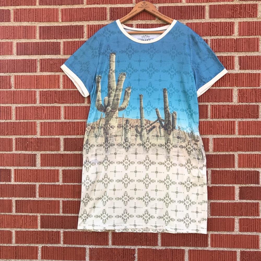 Crazy Train womens tee shirt dress south western size large